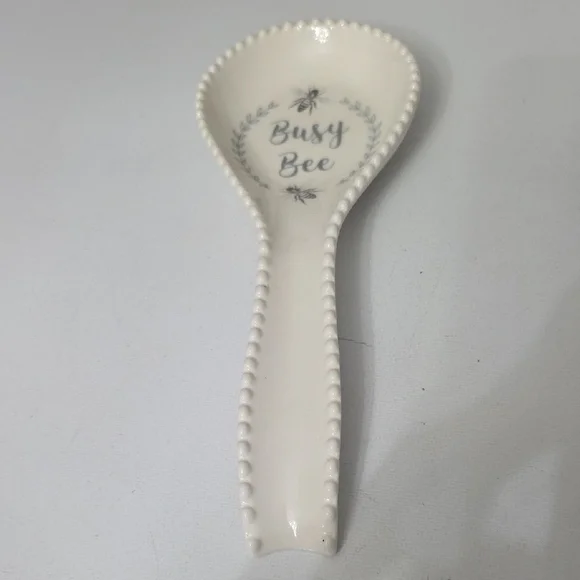 Busy Bee Ceramic Spoon Rest - Cream