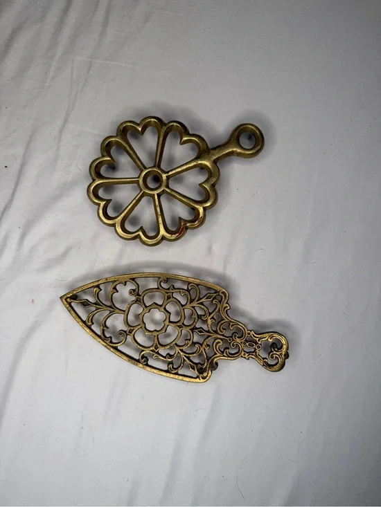 Solid brass vintage trivets
