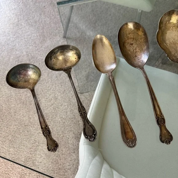 Vintage 1835 R. Wallace Silver Plate Set of Kitchen Utensils