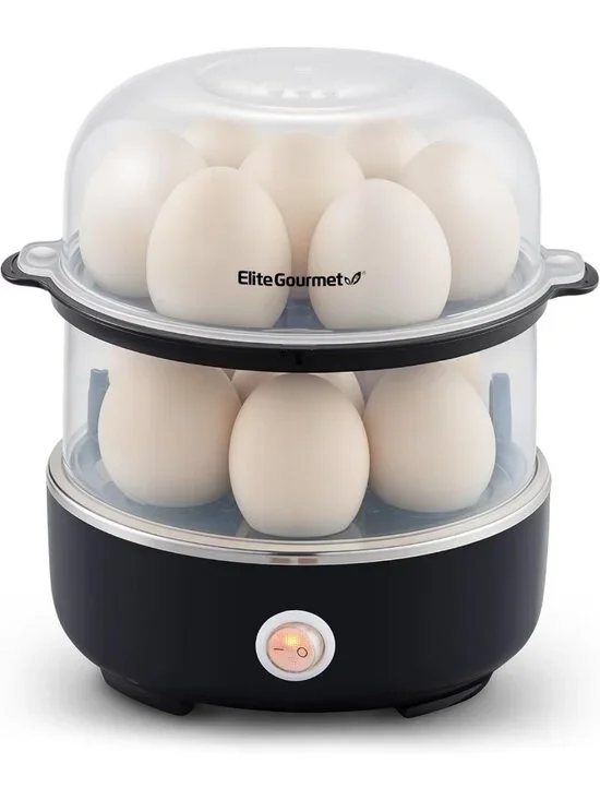 Stainless Steel Egg Cooker - 14-Egg Capacity, Auto Shut-Off, Soft/Hard Boiled