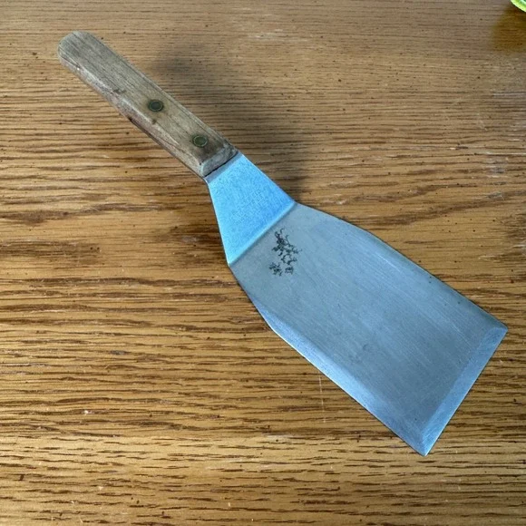 Bloomfield Industries 3130 Vintage Metal Offset Spatula‎ Wood Handle Japan Made