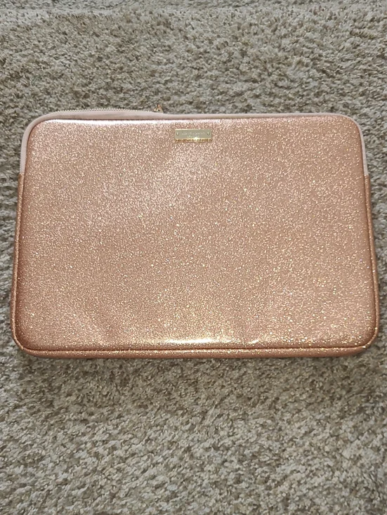 kate spade Rose Gold Glitter Laptop Sleeve