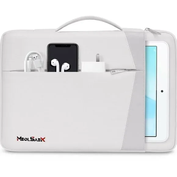 White Tablet Sleeve with Handle and Storage by