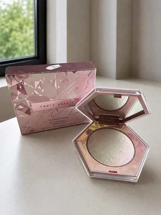 $43 New Fenty Beauty Diamond Bomb All-Over Diamond Veil Pink Ice 04 Highlighter