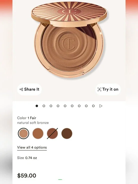 Charlotte Tilbury Cream Bronzer - 1 FAIR