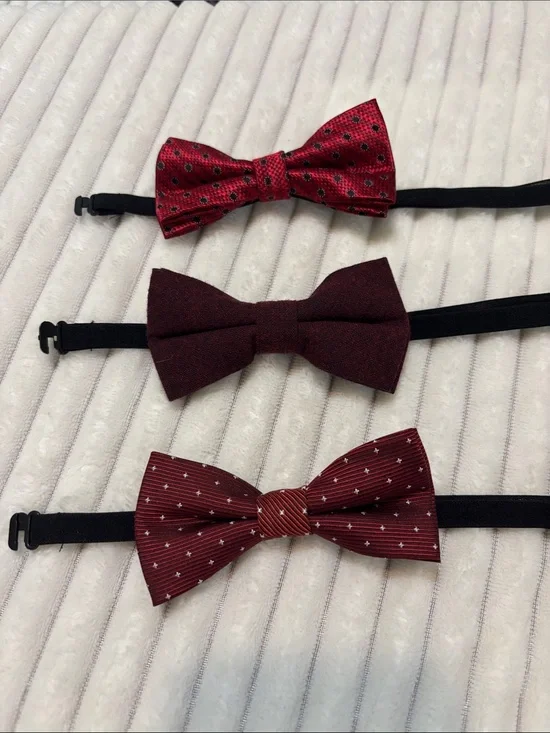Kids Red Bow Tie Set