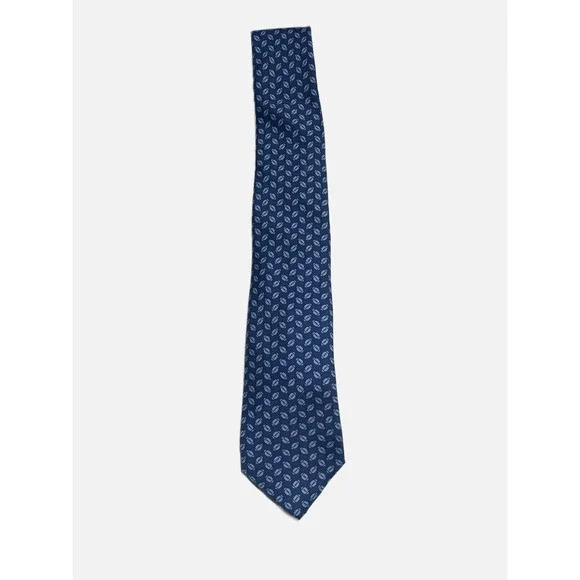 Vineyard‎ Vines Silk Tie Kids OS Blue Football Pattern Sporty Preppy Accessory