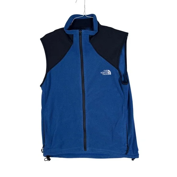 The North Face Mens Polartec Fleece Vest Blue Black Full Zip Sleeveless M 7859-3
