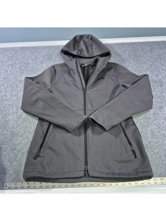 The North Face Jacket Mens Dalk Gray WindWall Fleece Lined Full Zip Soft Shell