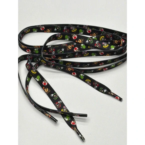 Kids Mario Kart Character‎ Shoelaces Black Red Green Blue Yellow Fun