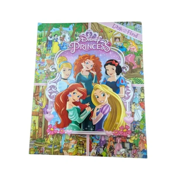 Disney Princess Look And Find Hardcover Childrens Book 2015 Interactive Puzzle G