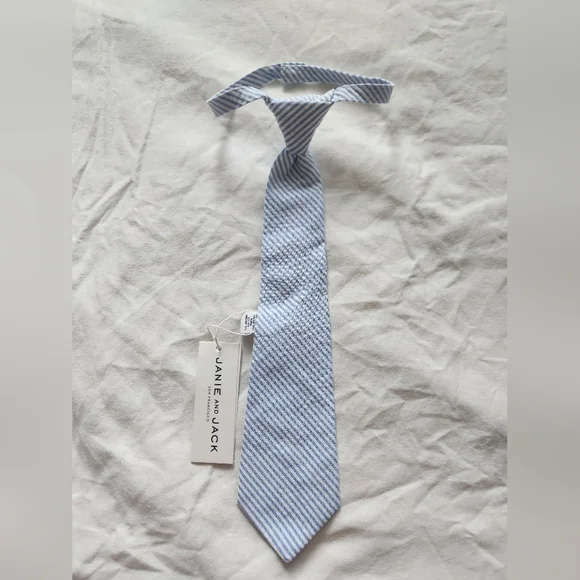 Janie and Jack Blue/White Striped Tie