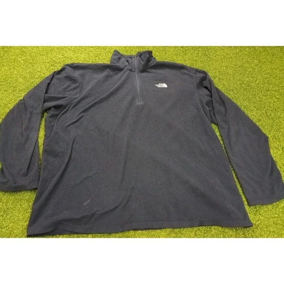 The‎ North Face Fleece Sweatshirt Mens XL Black Logo Quarter Zip Outdoor Winter