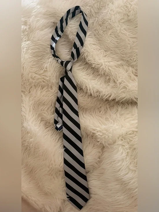 Striped Black & Gray Necktie