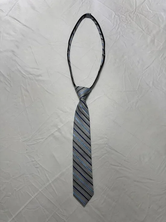 Calvin Klein Grey Striped Tie Boys
