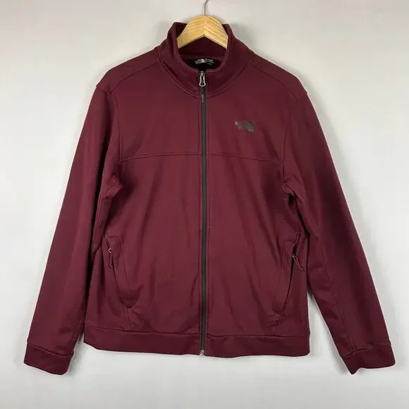The North Face Cinder 100 Burgandy Full Zip Fleece Sweater Jacket Mens Size M