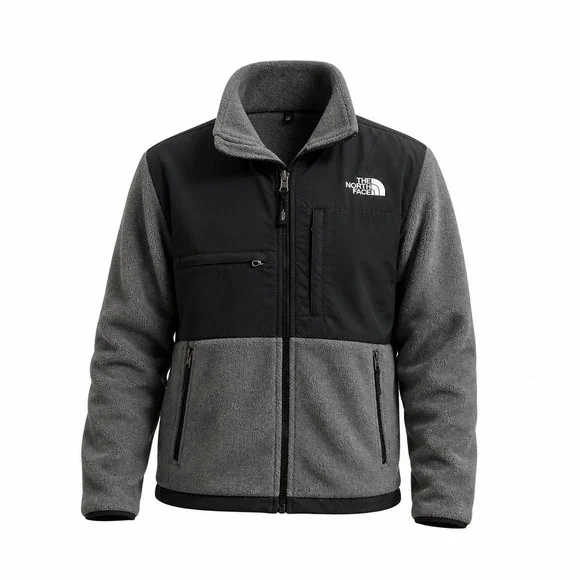The North Face Denali Polartec Recycled Fleece Jacket Gray Black Men's M