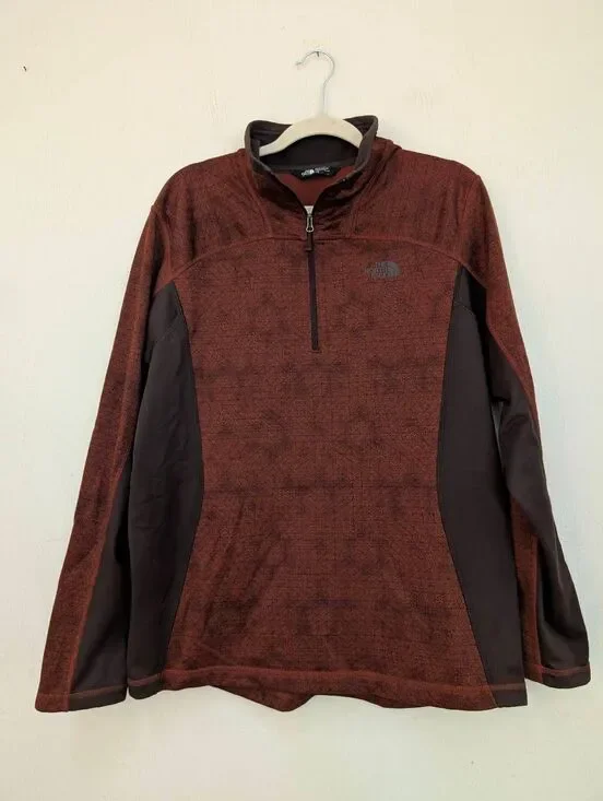 The North Face 1/4 zip pullover burnt orange Aztec pattern men's size Large