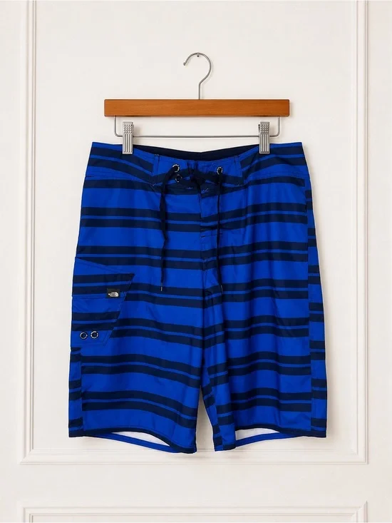 The North Face Blue Striped Board Shorts Men’s Swim Trunks