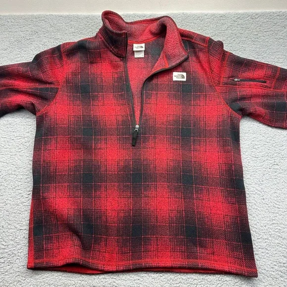 The North Face NF0A3YRB‎ Mens XXL Gordon Lyons Plaid Fleece 1/4 Zip Pullover