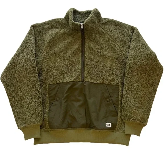 The North Face Heavyweight Men’s Olive Green Fleece Pullover