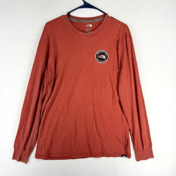 The North Face Red‎ Embroidered Logo Long Sleeved Tee Mens Size L