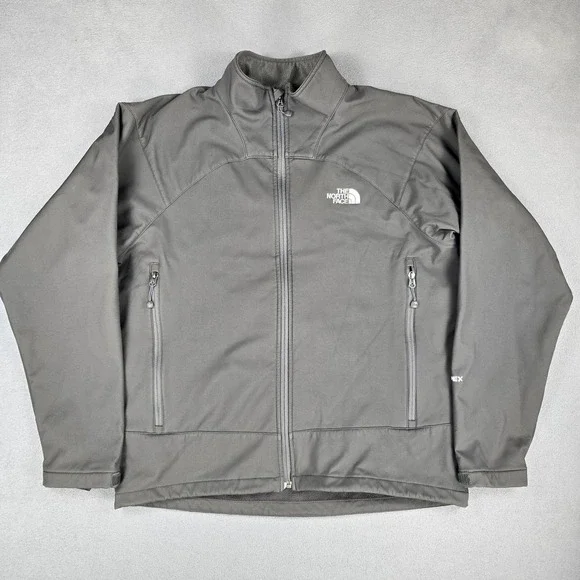 The North Face Apex Jacket Mens Large Gray Softshell Full Zip Hiking Outdoor‎