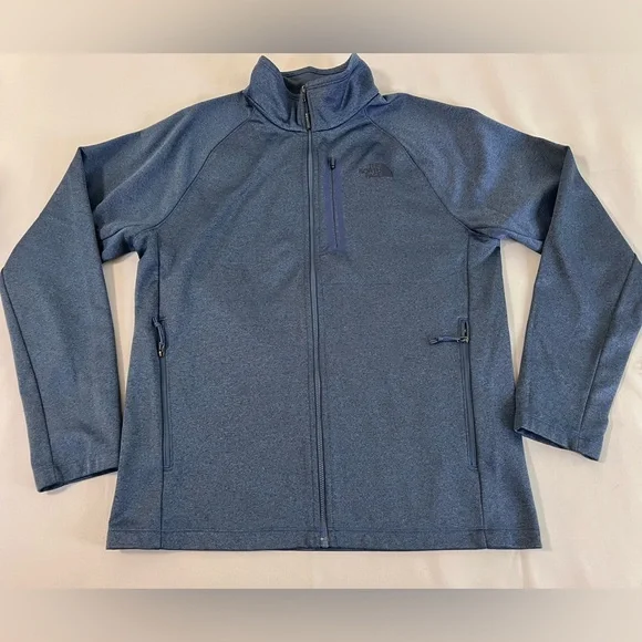 North Face Jacket‎ Men Blue Accent Full Zip Pockets Mock Neck Outdoor Sz Large