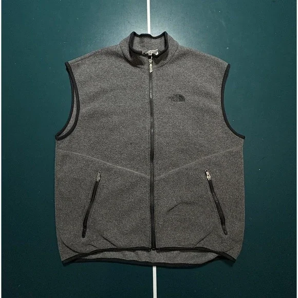 Vintage 90s‎ The North Face Fleece Vest Men's XL Gray Black Outdoor Made In USA