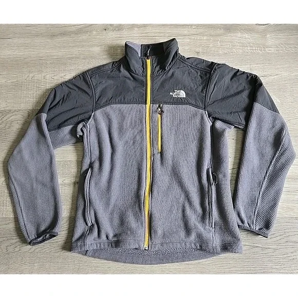 Men NORTH FACE‎ Gray Denali Dualie Polartec Fleece Vented Sweater Jacket  M