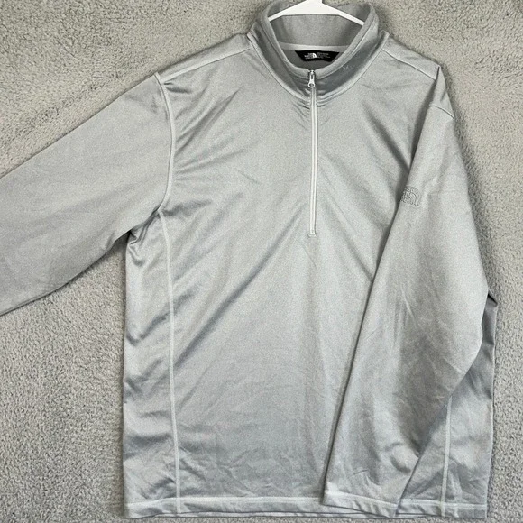 The North Face Shirt Men XL Grey Quarter Zip Pullover Long Sleeve Activewear Top