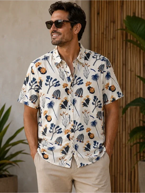 The North Face Men’s XL Short Sleeve Button-Up Desert Print Cotton Shirt