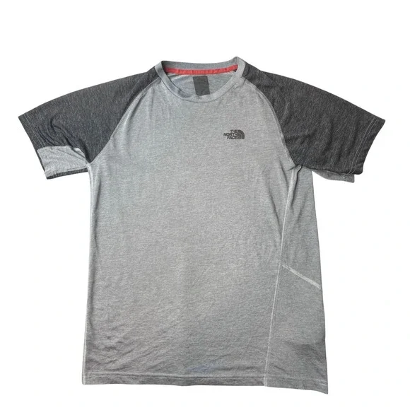 The North Face T-Shirt Mens S Gray Colorblock Raglan Performance Active Hiking
