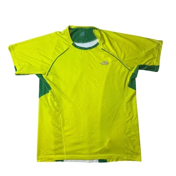 The North Face Shirt Mens LG Yellow Flight Series FlashDry Athletic Running Tee