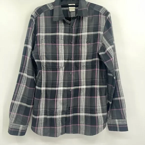 The North Face Fawn Grey Arroyo Flannel Casual Button-Down Shirt Size Medium