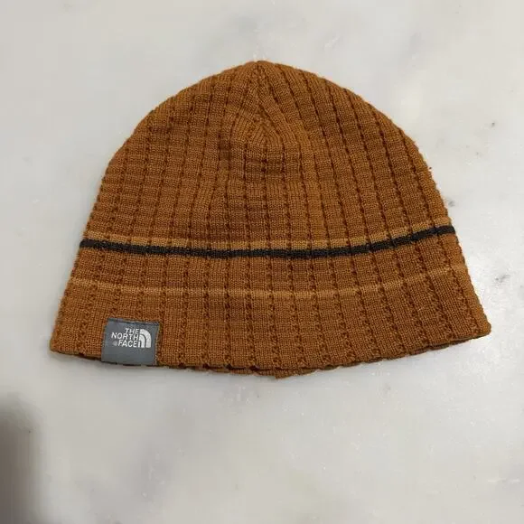 The North Face Brown Knit Beanie Unisex Adults Winter Outdoor Ski Snowboard Hat