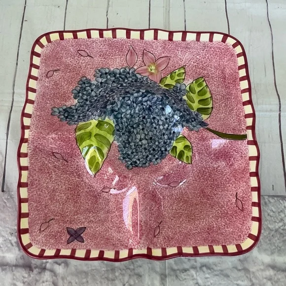 Vintage Gates Ware /Hydrangea By Laurie Gates  Platter Serving Tray