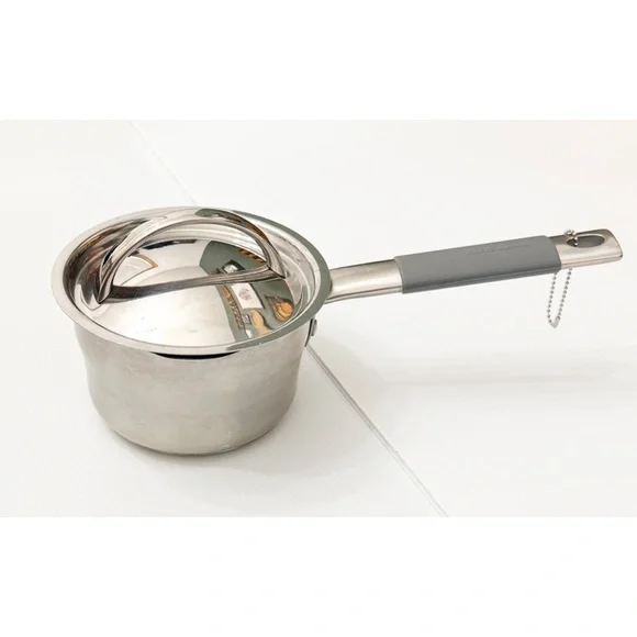 David Burke Gourmet Pro Stainless Saucepan with Lid 1.3 Qt