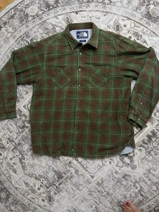 The North Face Campshire Plaid Flannel Insulated Shirt Jacket Shacket Men's XL