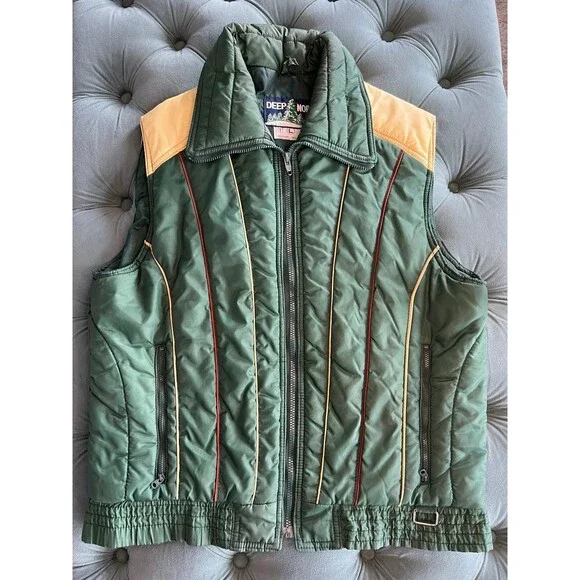 Vintage Deep North ski vest / jacket Large Green