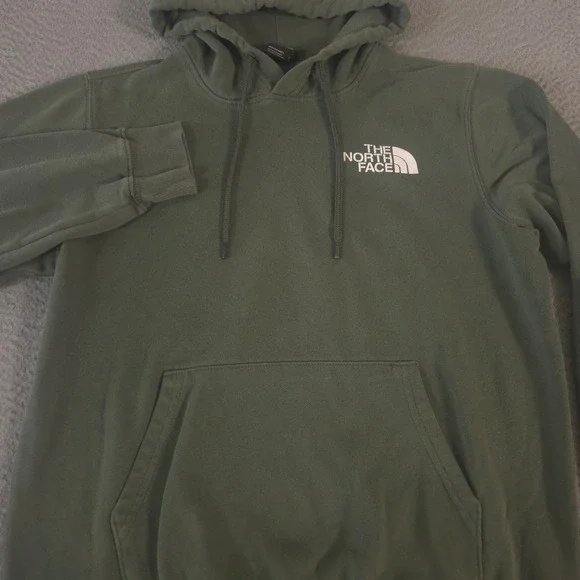 The North Face Hoodie Mens Small Green Box NSE Pullover Cotton Graphic Logo