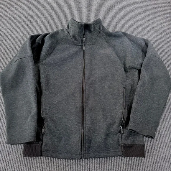 The North Face Full Zip Fleece Jacket Mens Medium Gray Heather Wool Blend