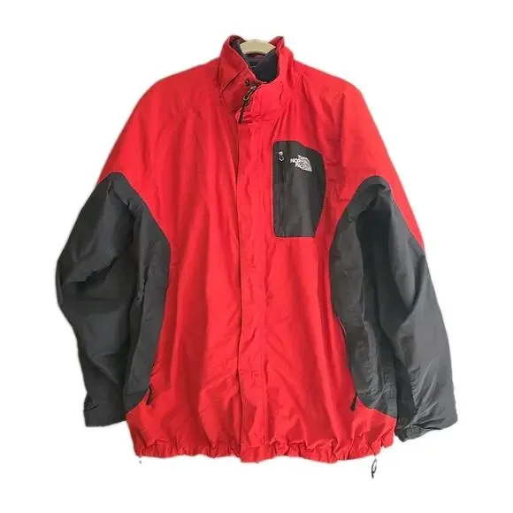 The‎ North Face Hyvent Red Full Zip Hooded Lined Coat Warm Men's Size XL