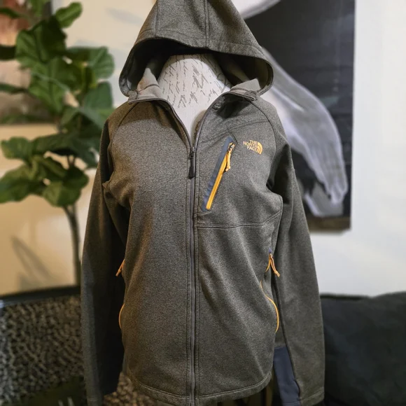 The North Face Men's Gray Jacket with Orange Accents