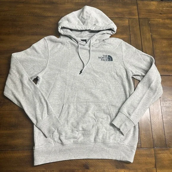 The North Face‎ Mens Gray Box Logo Never Stop Exploring Pullover Hoodie Medium
