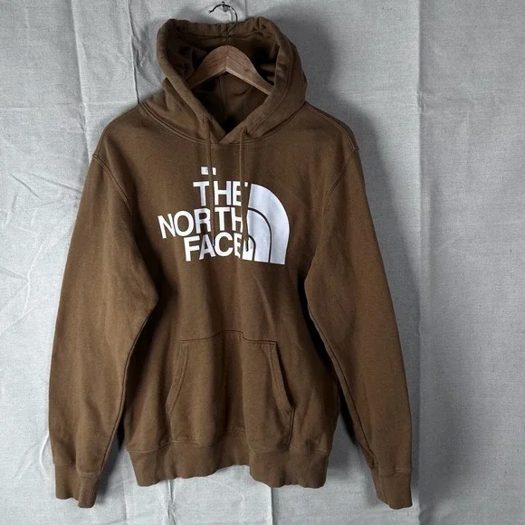 The North Face Mens Brown Graphic Logo Pullover Hoodie Size Medium NF0A3X8C‎