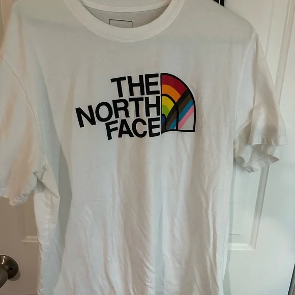 The‎ North Face White Short Sleeve Tee with Multicolor Logo