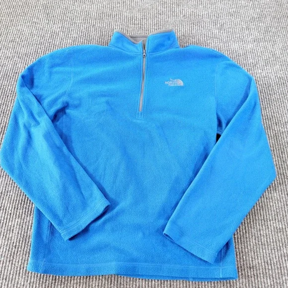 The North Face Mens TKA 100 Glacier 1/4 Zip Fleece Pullover Blue Large NF00A7XN