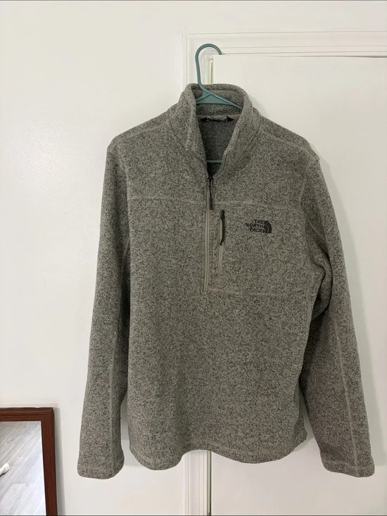 The North Face Heather Gray Quarter-Zip Fleece Pullover