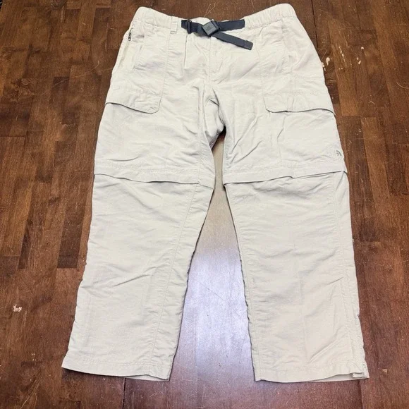 The North Face Convertible Belted Cargo Pants 36x27 Mens Large Short‎ 7 Pockets